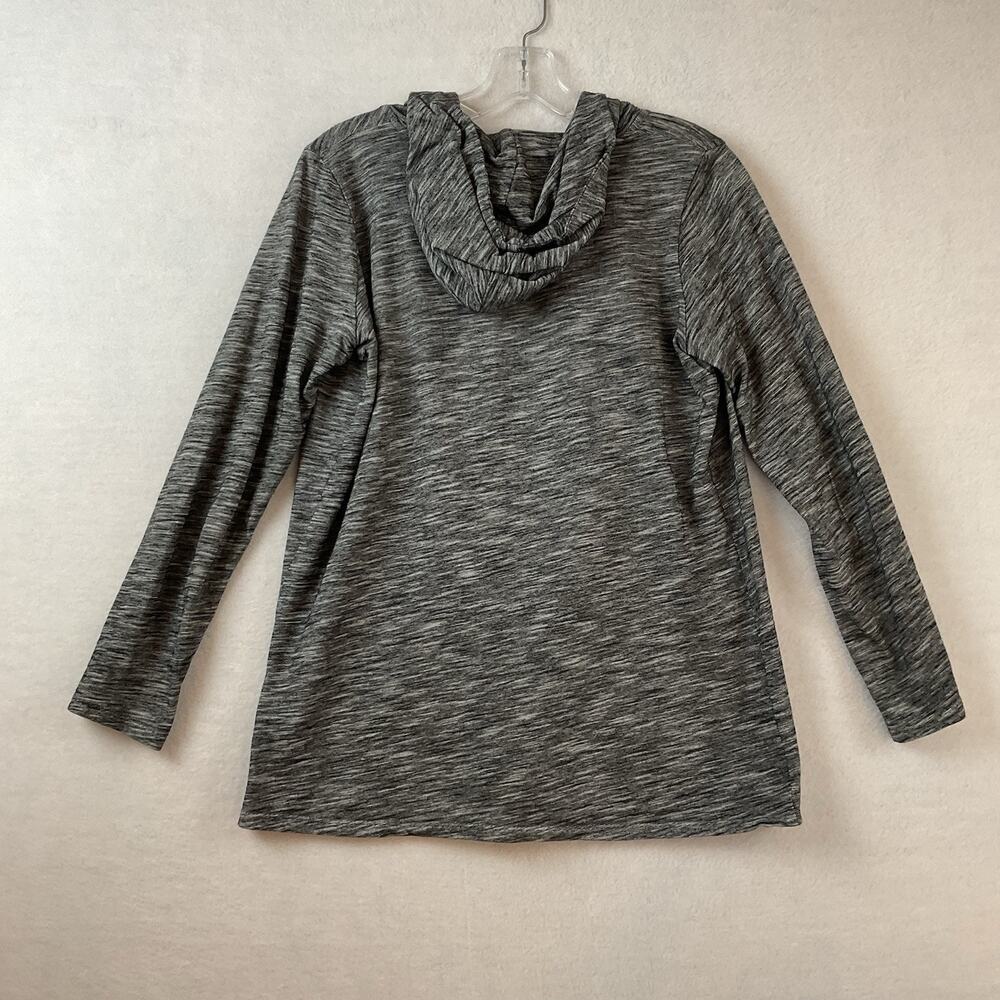 J Jill Pure Jill Cardigan Jacket Womens XS Black Open Front Hooded‎ Long Sleeve - Picture 6 of 9